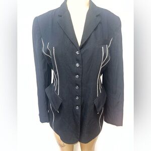 Vintage Cache black fitted blazer size M lined wool
